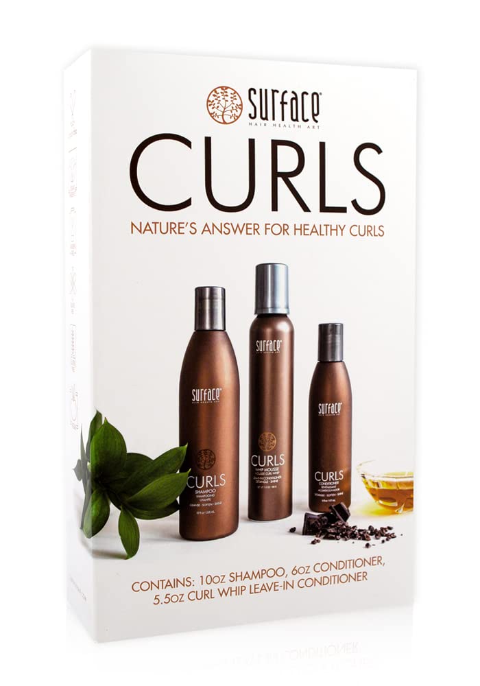 Surface Hair - Trio Box Set, Shampoo, Conditioner And Leave-In Conditioner – Defines, Adds Shine, and Provides Frizz Free Style Longevity